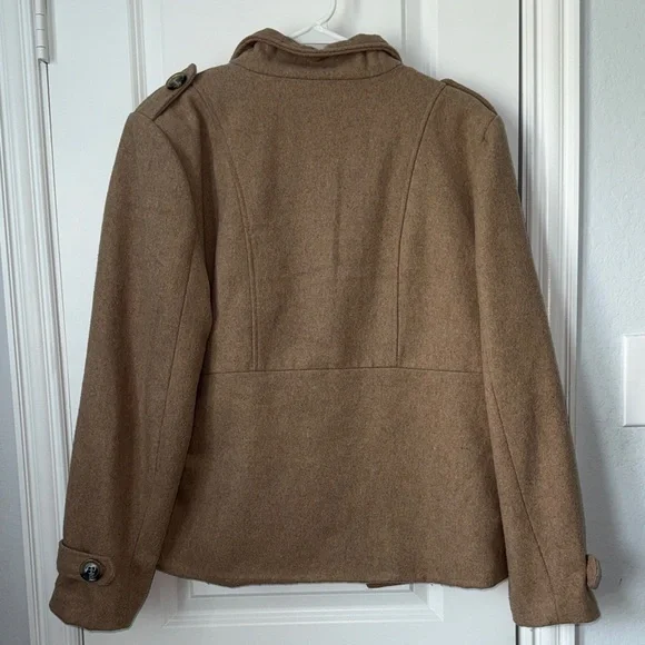 Robert Louis Women's Double-Breasted Camel Brown Peacoat - Picture 7 of 12